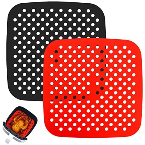 ZYB 2 Stück 8,3 Zoll Luftfritteuse Liner wiederverwendbare Silikon Backmatten Cover
