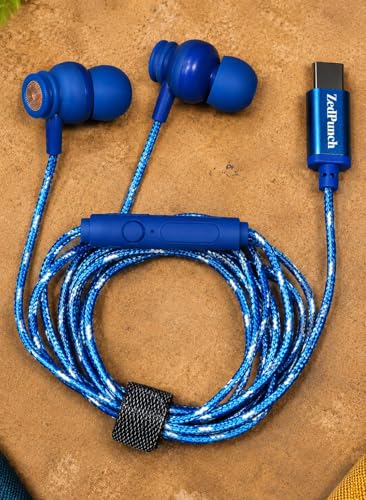 Image of Gaming Type-C Wired Earphone with Mic, 10mm Dynamic Bass Driver, Magnetic in-Ear Headphones, Low Latency Sound for Gaming, 1 Button Control, HD Calling, Voice Assistant, (Blue)