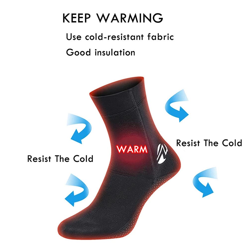 WYYHAA Wetsuit Socks for Men Women, 3Mm Neoprene Water Socks Thermal Anti-Slip Diving Socks for Swimming Suifing Sailing Beach,C,XXL