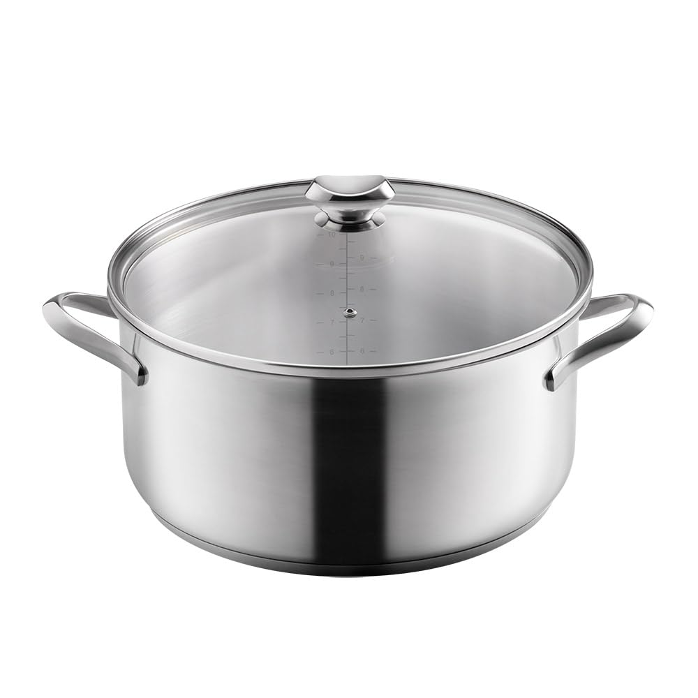 Metaltex ICONA - Niedriger Kochtopf, Edelstahl, 32 cm, 10 l