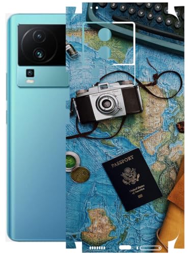 Image of AtOdds - Full Body Back Screen Guard Protector Film - Lamination Wrap Skin Sticker Compatible with IQOO NEO 7 PRO (5G) | Scratchproof Matte Finish (Travel Map)
