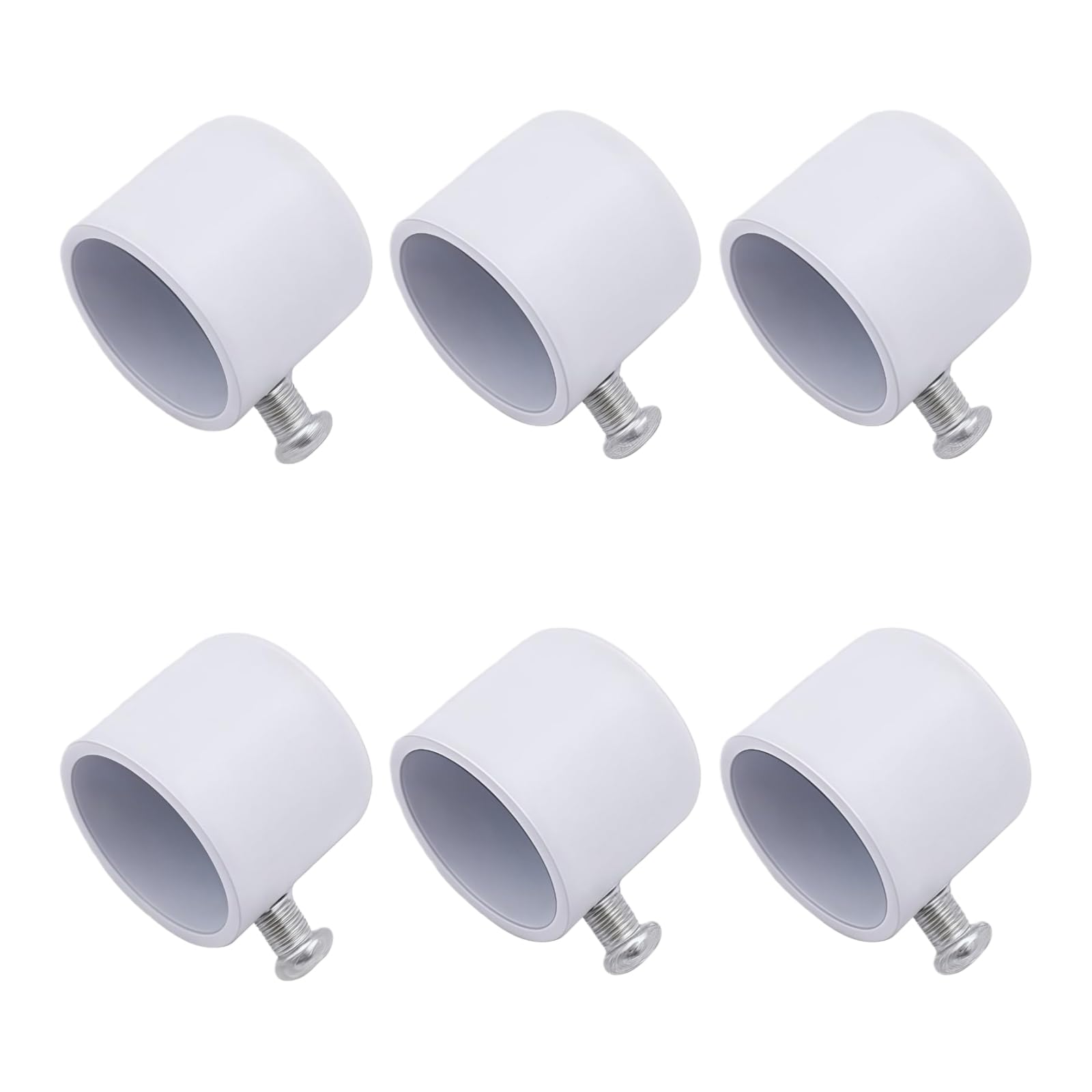 Curtain Pole Ends Finials 4PCS 19mm 22mm 25mm 28mm wrought iron Roman rod decorative head curtain head accessories white round 25mm