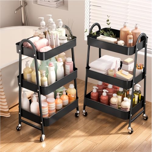 StowBin Chariot de Cuisine et de Rangement, Desserte 3 Niveaux, roulettes en Plastique...