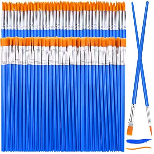 126 Pcs Small Paint Brushes Bulk, Flat and Round Pointed Paint Brushes Set for Kids Craft Brushes for Classroom Acrylic Oil Watercolor Canvas Face...