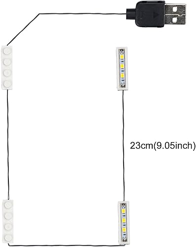 Miniatura 9 de BrickBling 1 paquete de luces LED blancas cálidas 6 en 1, luz LED alimentada por USB, compatible con ladrillos Lego