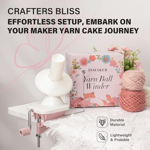 Inmaker INYARN001 Yarn Winder, Pink Yarn Ball Winder thumb #5