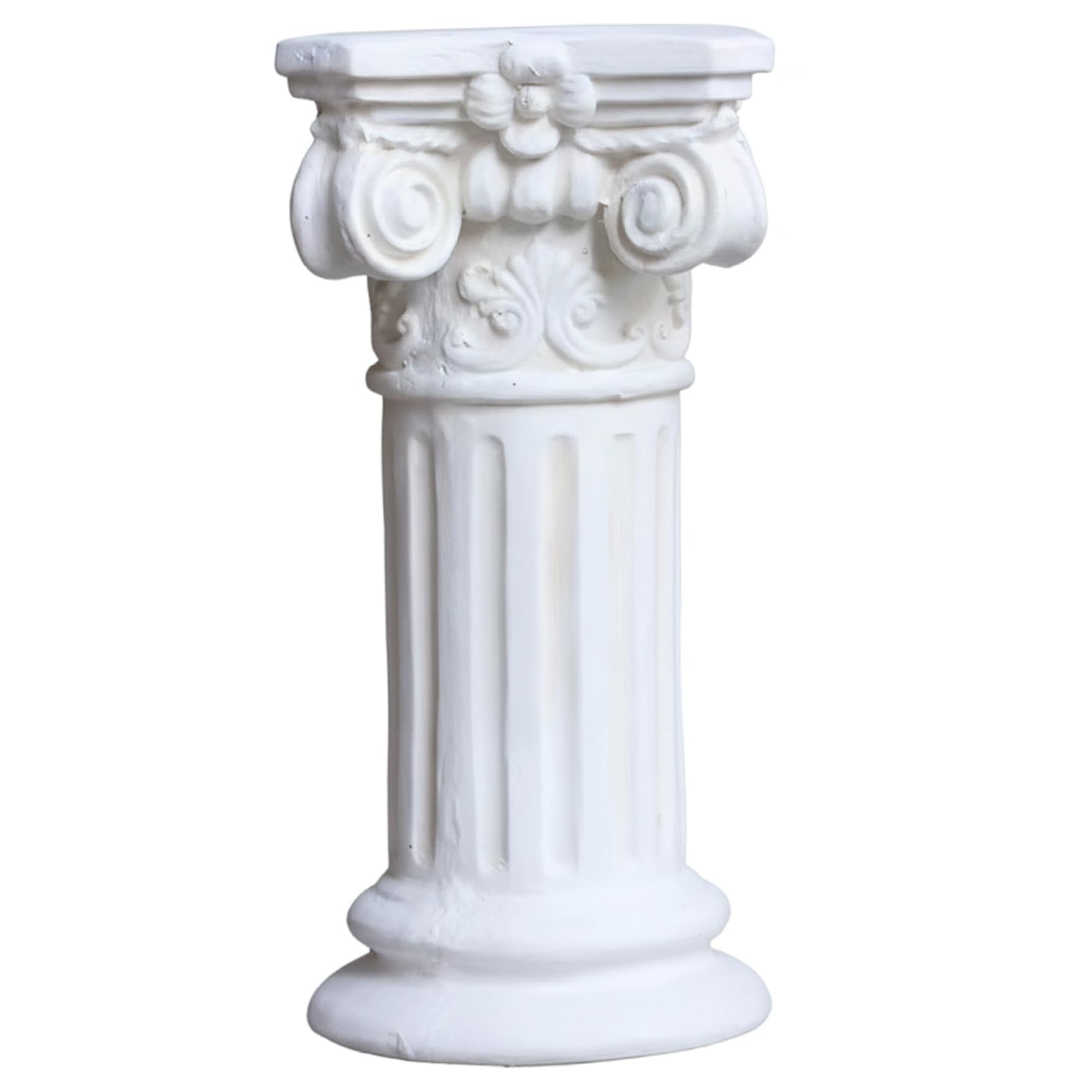 Xoeryoy White Roman Column Pedestal, Elegant Resin Plinth Base For Garden Statues And Home Decor, 15.75 Inch Tall Sculpture Stand