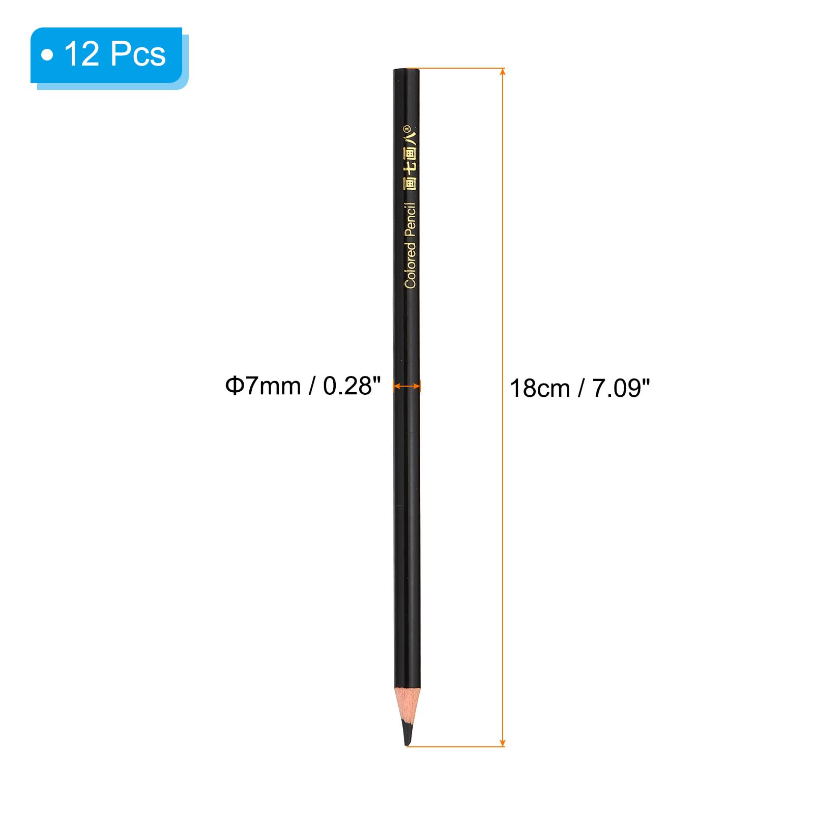 PATIKIL Black Colored Pencils Set,12 Pcs Oil Color Pencils Wooden Coloring Drawing Pencil for Artists Art Painting - Image 2