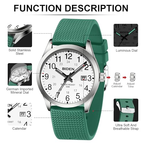 Image of LN LENQIN Mens Watches Analog Quartz Sports Unisex 30M Waterproof Nurse Watch for Men Women Medical Professionals Military Time with Second Hand Glowing Easy to Read Dial