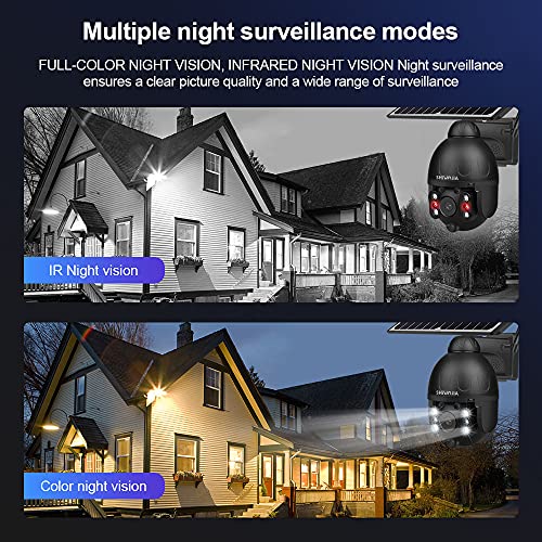 SHIWOJIA PTZ Buitencamera, 4G, zonnecamera, voor buiten, draadloos, met PIR-bewegingsdetectie, nachtzicht, 2-weg audio… - Afbeelding 6