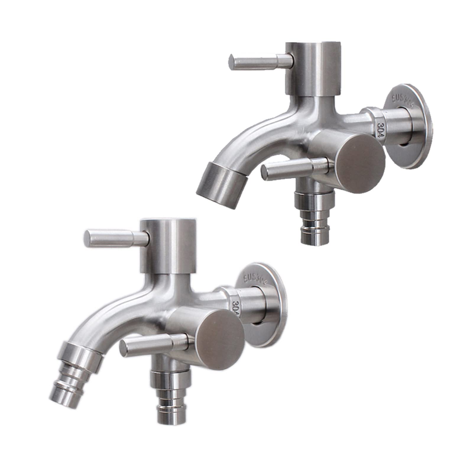 Rubinetto per Lavatrice in Acciaio Inossidabile Rubinetti per Acqua multifunzionali 1 in 2 out Doppio Rubinetto da Giardino Rubinetto per Scopa da Cucina per Bagno Piacevole (Color