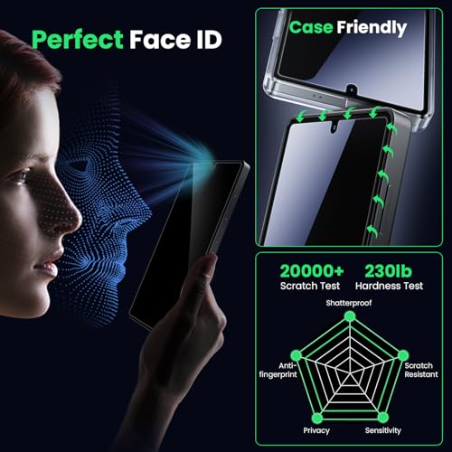 Image of WSKEN for Samsung Galaxy S25 Ultra Privacy Screen Protector - 25 Degree Anti Spy [Fingerprint Unlock Support] Case Friendly Shatterproof Auto Dust Removal Tempered Glass for Galaxy S25 Ultra,2 PCS