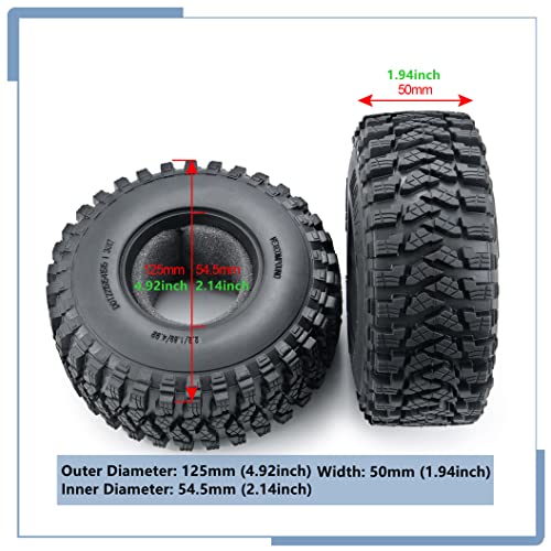 Pneus RC crawler 2.2 caoutchouc 125mm 1/10 SCX10 RR10 D90 - 4