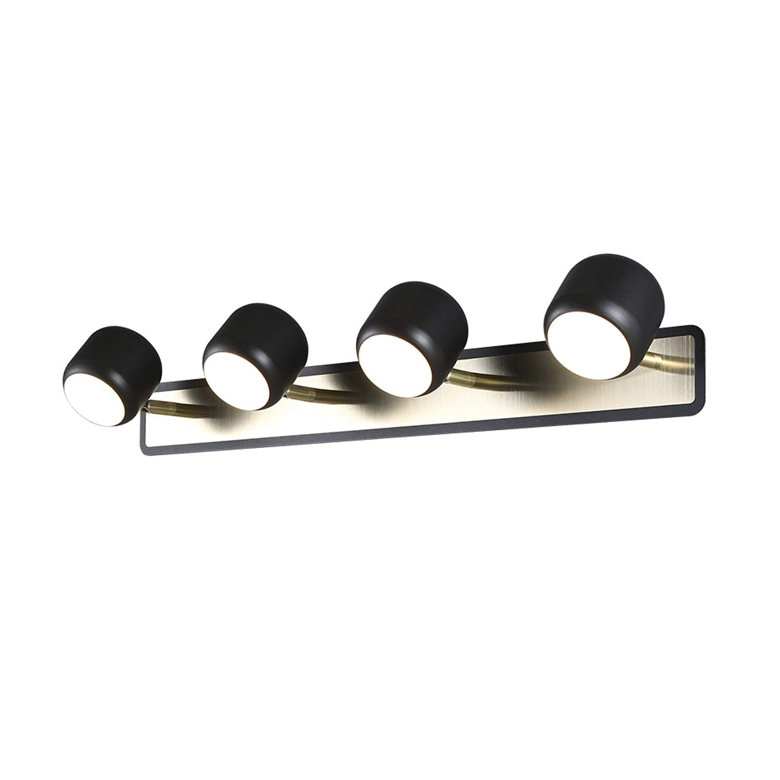 Światło Lustrzane Led,Regulowana Lampa Ścienna Lustrzana Wewnętrzna,Metalowa Akrylowa Wodoodporna Lampa Ścienna 2/3/4 Głowy,Do Toalet W Łazience/Black/4 Heads 20W