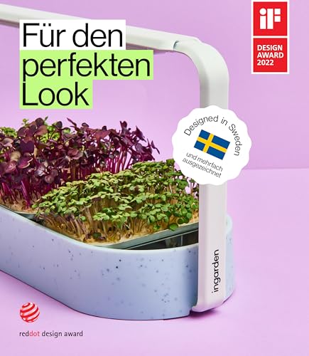 Ingarden Starter-Set – Microgreens Küchengarten in Blau Ozeanplastik-Recycled + 3 Bio-Saatpads – Zieh dir Deine eigenen Microgreens in nur 7 Tagen – 40x mehr Nährstoffe – ohne Erde – modernes Design