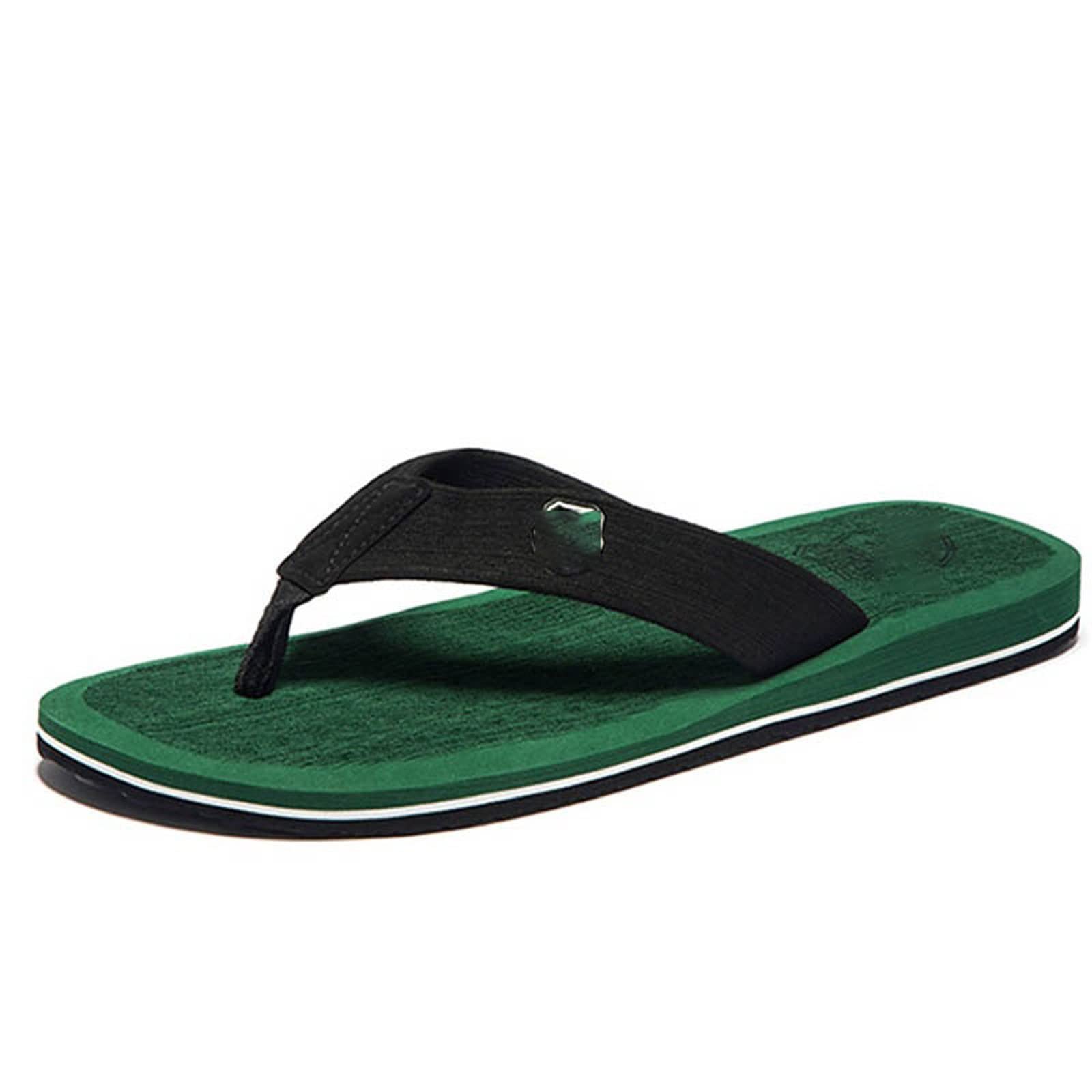 ZKSKOX Men's sandals Men flip flops Summer Beach sandalias Slippers for Flats High Top Non-slip Shoes Sandals Big Size 40-50(Dark blue,14)