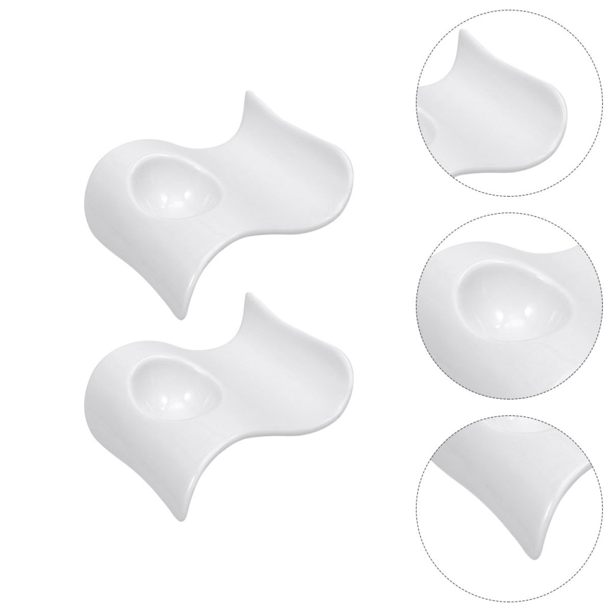 Kichvoe 6 Coquetiers en Céramique Blanche pour Œufs Durs, Porte-œufs Pratiques et Élégants pour Servir Apéritifs, pour Petit-déjeuner Moderne