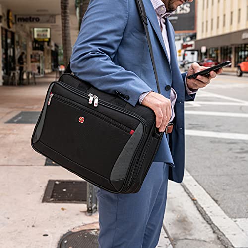 Wenger Mainframe 15.6" Laptop Brief Laptop Bag, Black