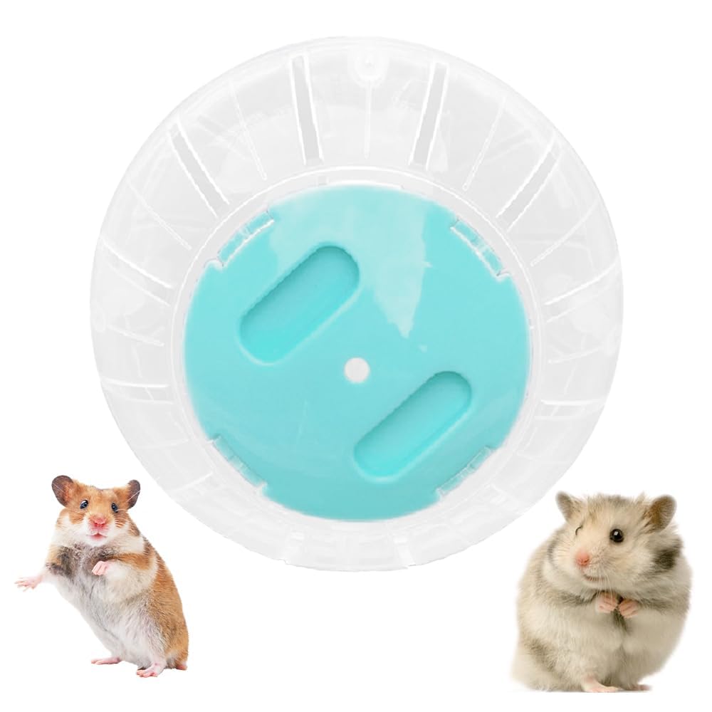 JVHLOV Hamster Run Ball, Laufkugel für Hamster & Mäuse, Nagerspielzeug zum Laufen, Kunststoff, 14.5cm/5.71inch Leise Hamster Spielzeug Transparent (Blau)