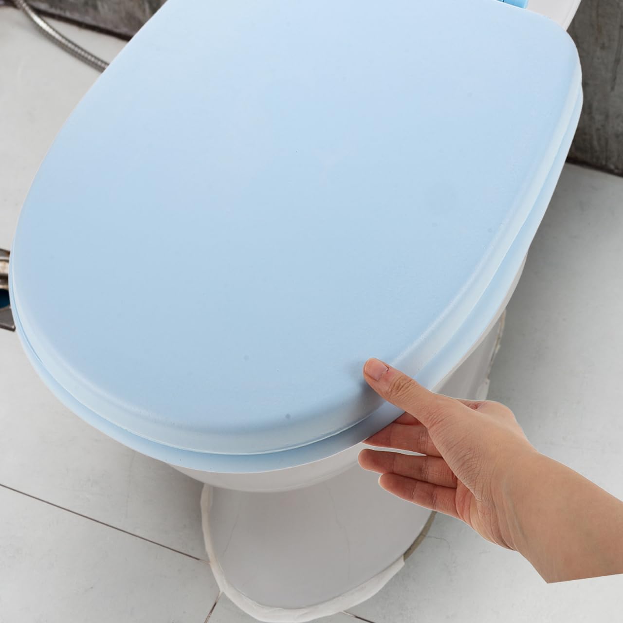 Artibetter Tapa De Inodoro Universal De Espuma Resistente Al Desgaste Fácil De Limpiar Asiento De Repuesto 17.32X13.18X1.77 Pulgadas Para Baños Domésticos