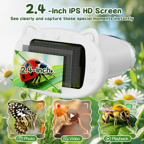Image of 1000X Handheld Digital Microscope for Kids (White)