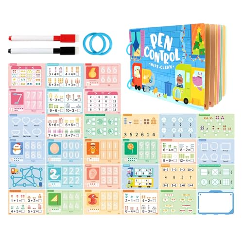 Jeu de Cartes pour l'Entraînement au Contrôle du Stylo - Cahier D'écriture Interactif | Jeu de Pratique d'Écriture avec Cartes de Contrôle du Stylo | pour Apprentissage d'Été, Maternelle, Garçons et F