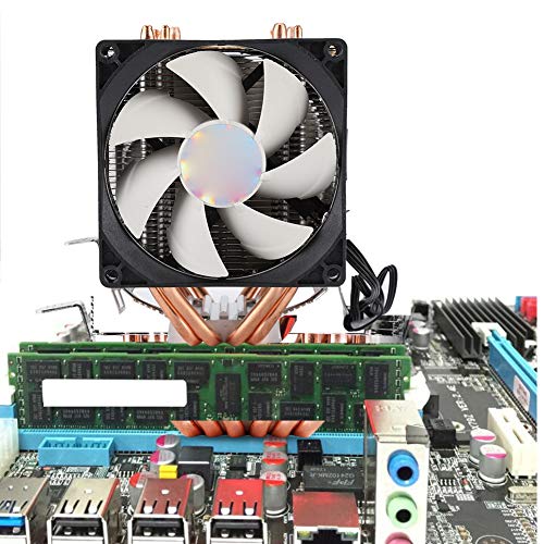 Garsentx Ventola di Raffreddamento CPU 4 Radiatore di Raffreddamento CPU 3pin 12VDC Radiatore di Raffreddamento con Magic Light per CPU Intel/AMD