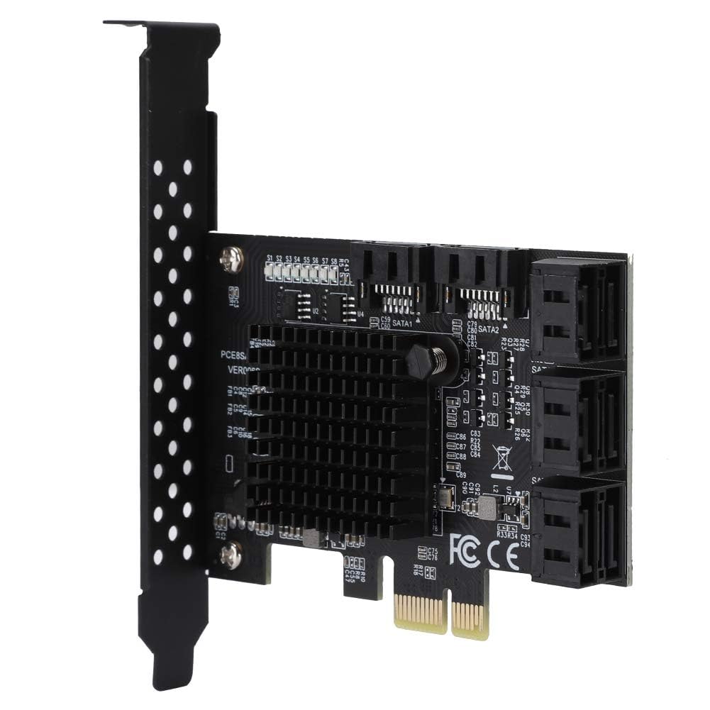 Dpofirs PCE8SAT-M01 - PCI-E zu SATA 3.0-Karte, 8-Port-SATA3.0-Erweiterungskarte, Kompatibel mit SATA6G/3G/1,5G Festplatten,PCI-E 1x/2x/4x/8x/16x Schnittstelle