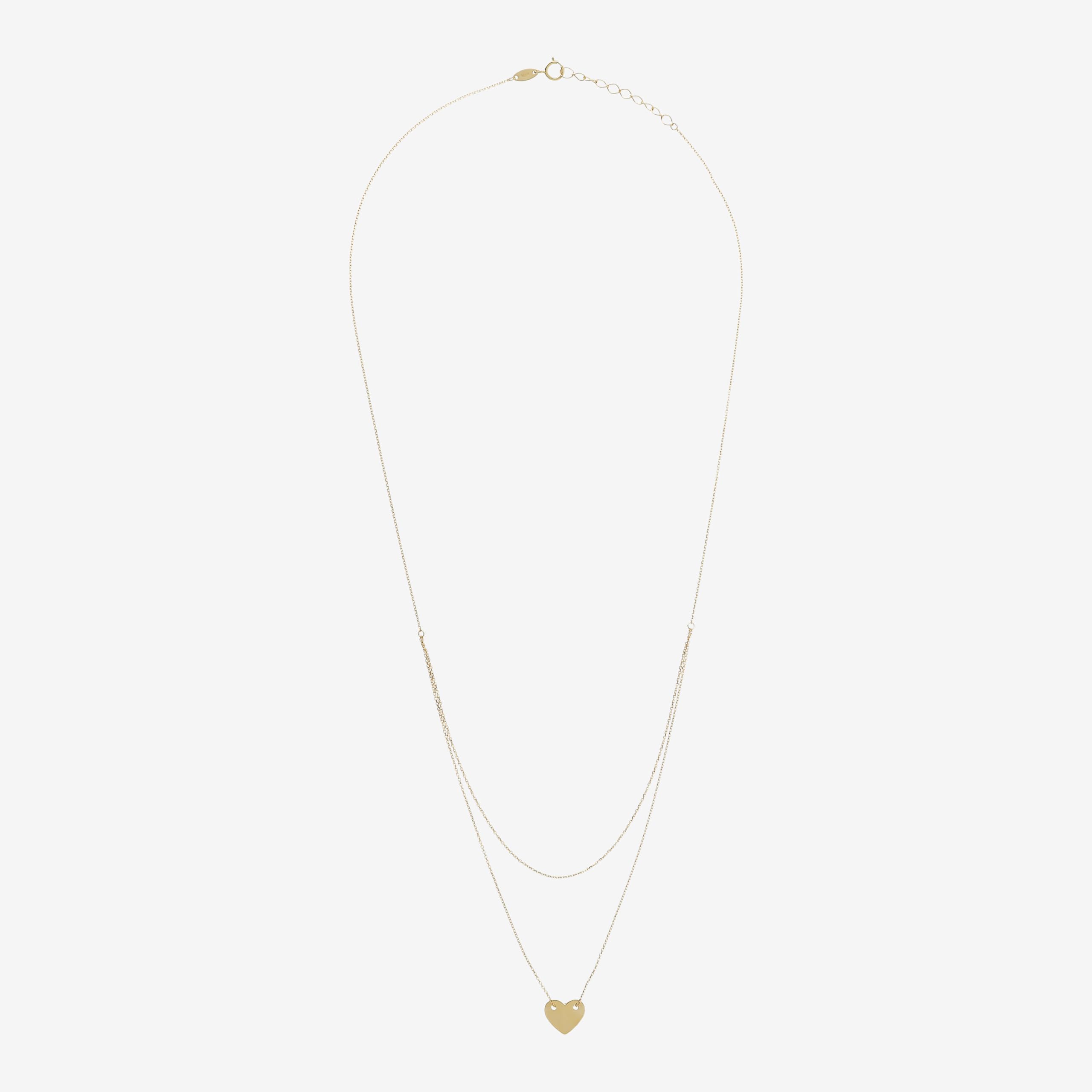 MILOR Collana doppia donna in Oro 9Kt con ciondolo a cuore – Collana multifilo donna ipoallergenica – Gioielli made in Italy – Regalo per compleanni, anniversari, festa della mamma