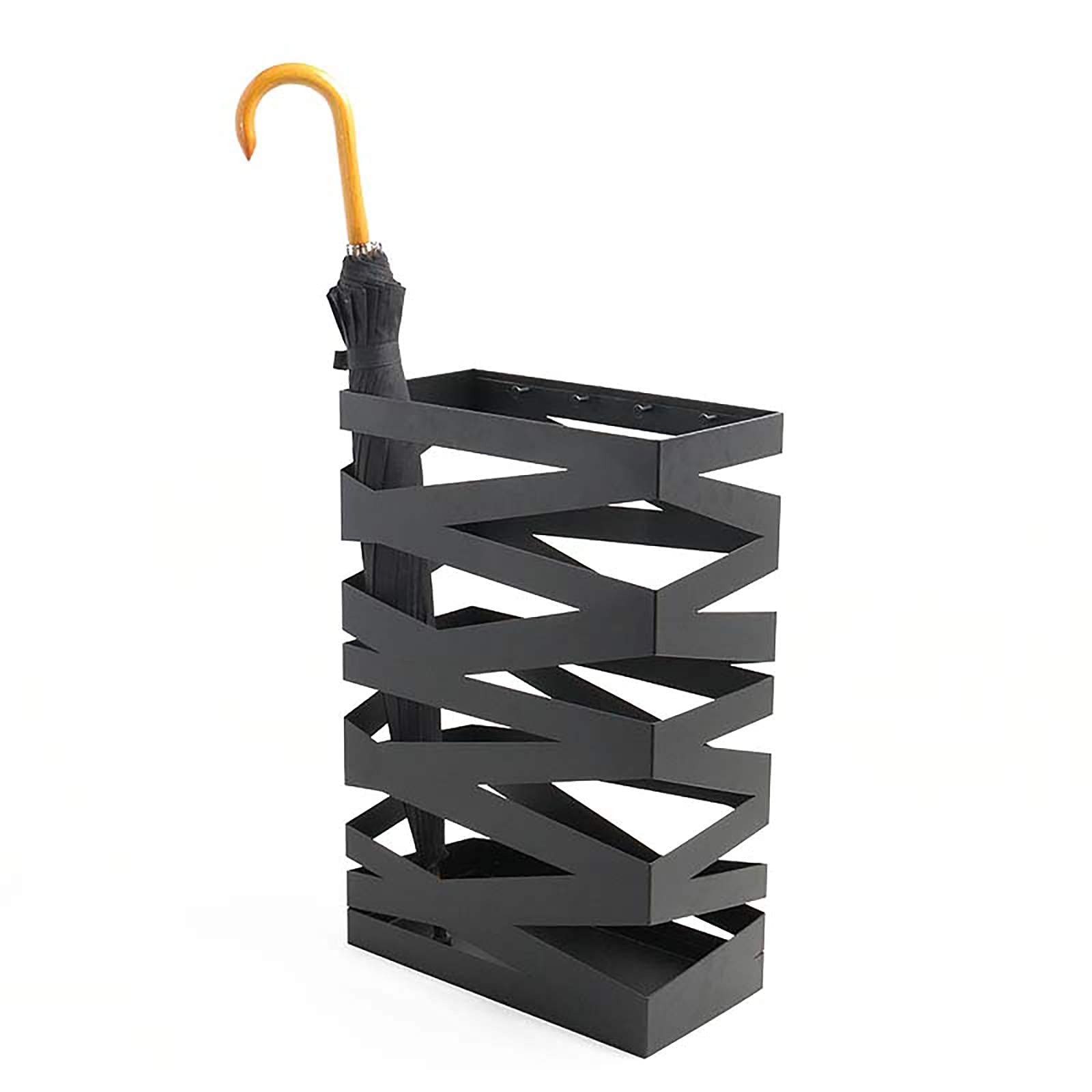 GHHVFEC Metal Umbrella Stand, Square Openwork Design Holder Rack for Home Entryway, Sturdy Indoor Umbrella Bucket