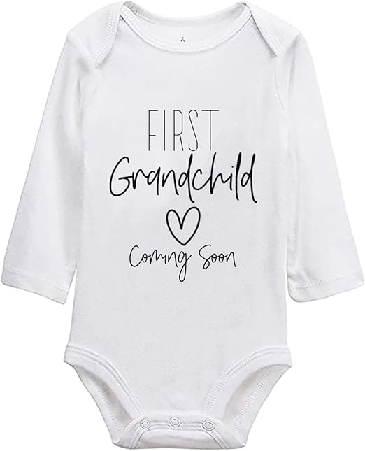 listery First Grandchild Coming Bodysuit grandparents baby pregnancy announcement for grandparents 3-12 Monthes Bodysuit