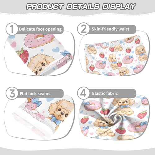 Cute Puppy Donut Strawberry Girls Leggings Soft Stretch Workout Yoga Dance Pants for Kids Casual Tights3