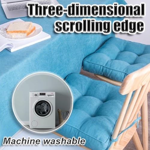 Bettschlange 2er Set Stuhlkissen mit Bändern, Sitzkissen Boden für Indoor und Outdoor, Waschbare Stuhlauflage für Bank und Stuhl, Bodenkissen für Zuhause Büro Küche Esszimmer,Grün,Quadrat, 40x40cm