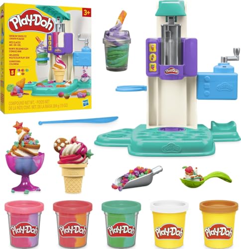 Play-Doh Rainbow Swirl Ice Cream Playset with...