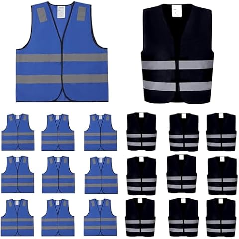 Lavori-AK 20Pack of Safety Vests,10 Pack Black and 10 Pack Blue Cover