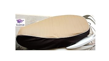 Guance  Scooty Seat Cover with Heavy Cushion for TVS Scooty Pep Plus (Beige).