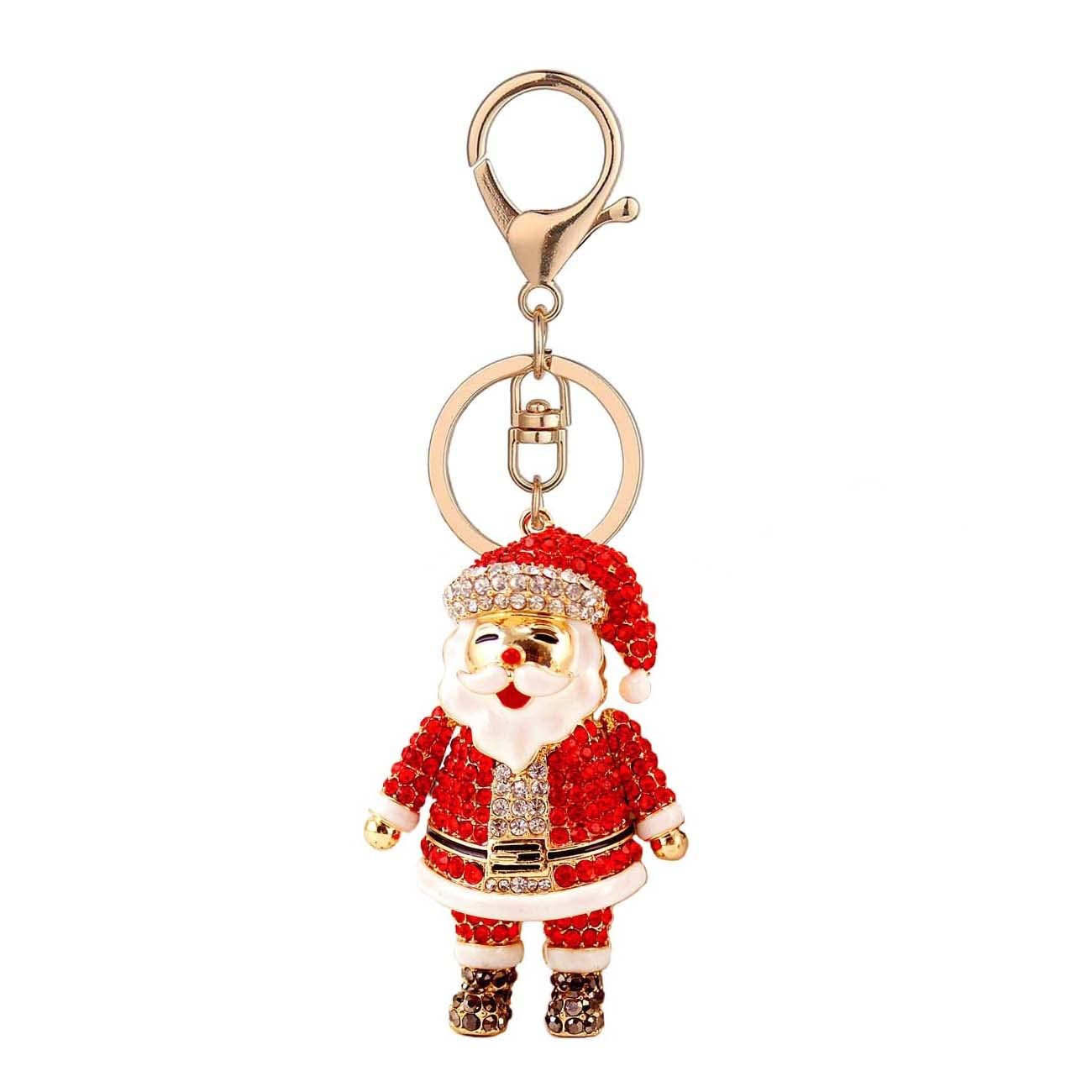DYbabyRhinestone Christmas Theme Keychain Father Christmas Keychain Christmas Tree Keychain Snowman Keychain Gift for Chirstmas (Father Christmas 2), Father Christmas 2, M
