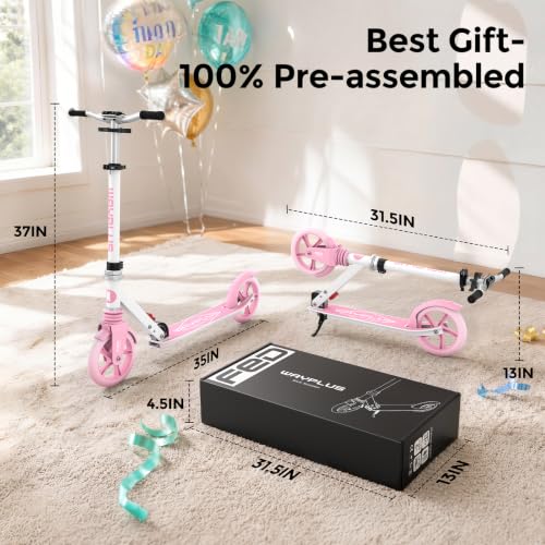 Image of WAYPLUS Kick Scooter for Ages 6+,Kid,Teens & Adults.8 Big Wheels,240lb