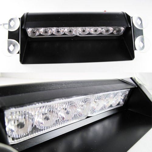 Generic White / Amber Warning Caution Van Truck 8-LED Emergency Strobe Light Lamp Bar #72