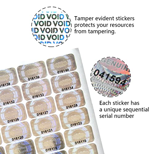 Dose Not Apply 300 Pcs Authentic Hologram Labels/Stickers Silver Transfer Tamper Evident Security Warranty Void Seals/Stickers High Security Proof With Unique Sequential Serial Numbering（1X0.6 Inch） #TOP2