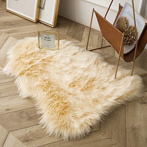 Ashler Ultra Soft Fluffy Area Rug Faux Fur Sheepskin Carpet Chair Couch Cover