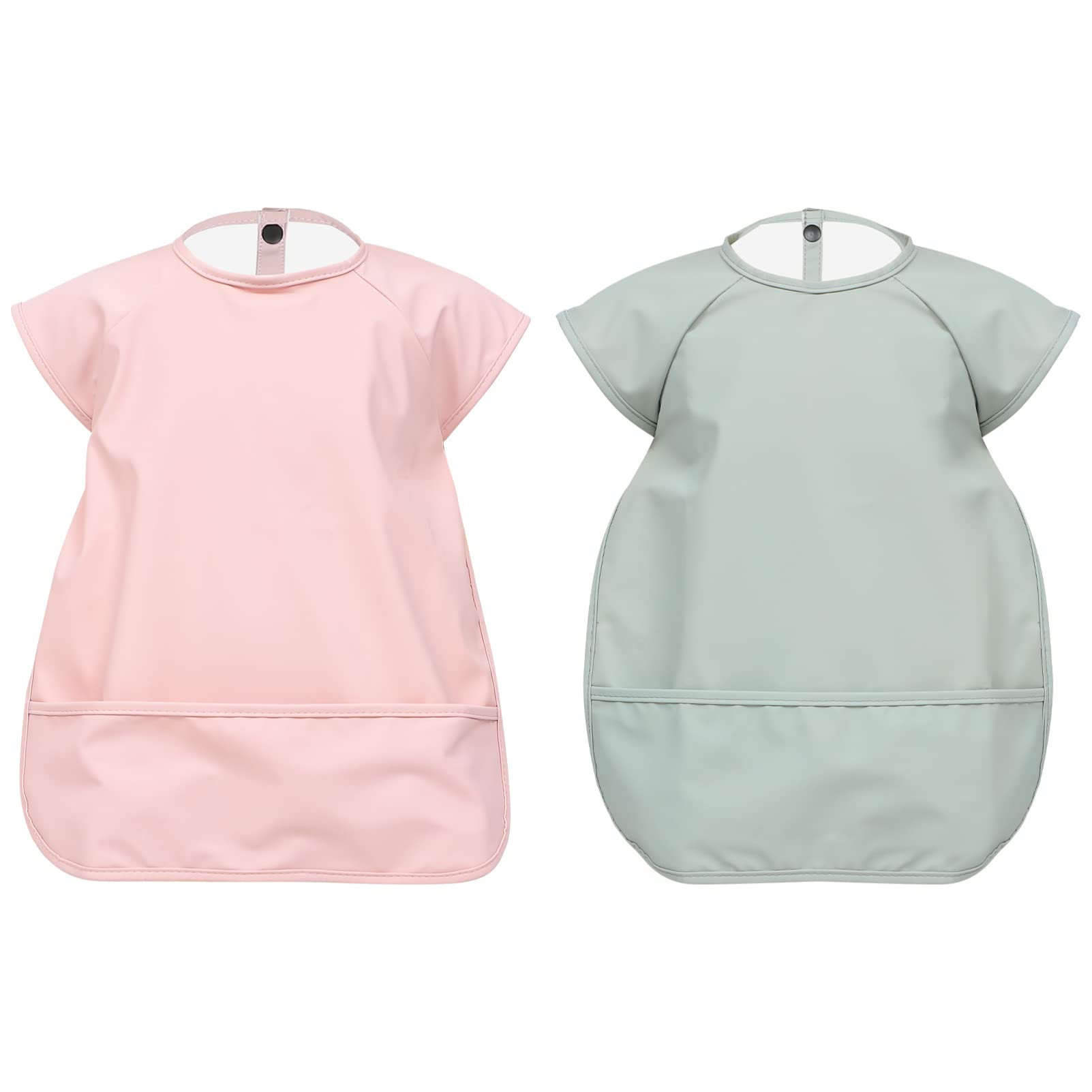 FRCOLOR 2 Bavaglino per PU Bavaglini Maniche Grembiule per e Design Pratico con per Mesi Macaroon