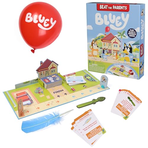 Spin Master Games, Bluey Beat The Parents, Head-to-Head Trivia & Fun Family Game Night Challenges, Easy Play, Bluey Toys, Kids & Family, 2-6 Players, for Ages 5 & Up