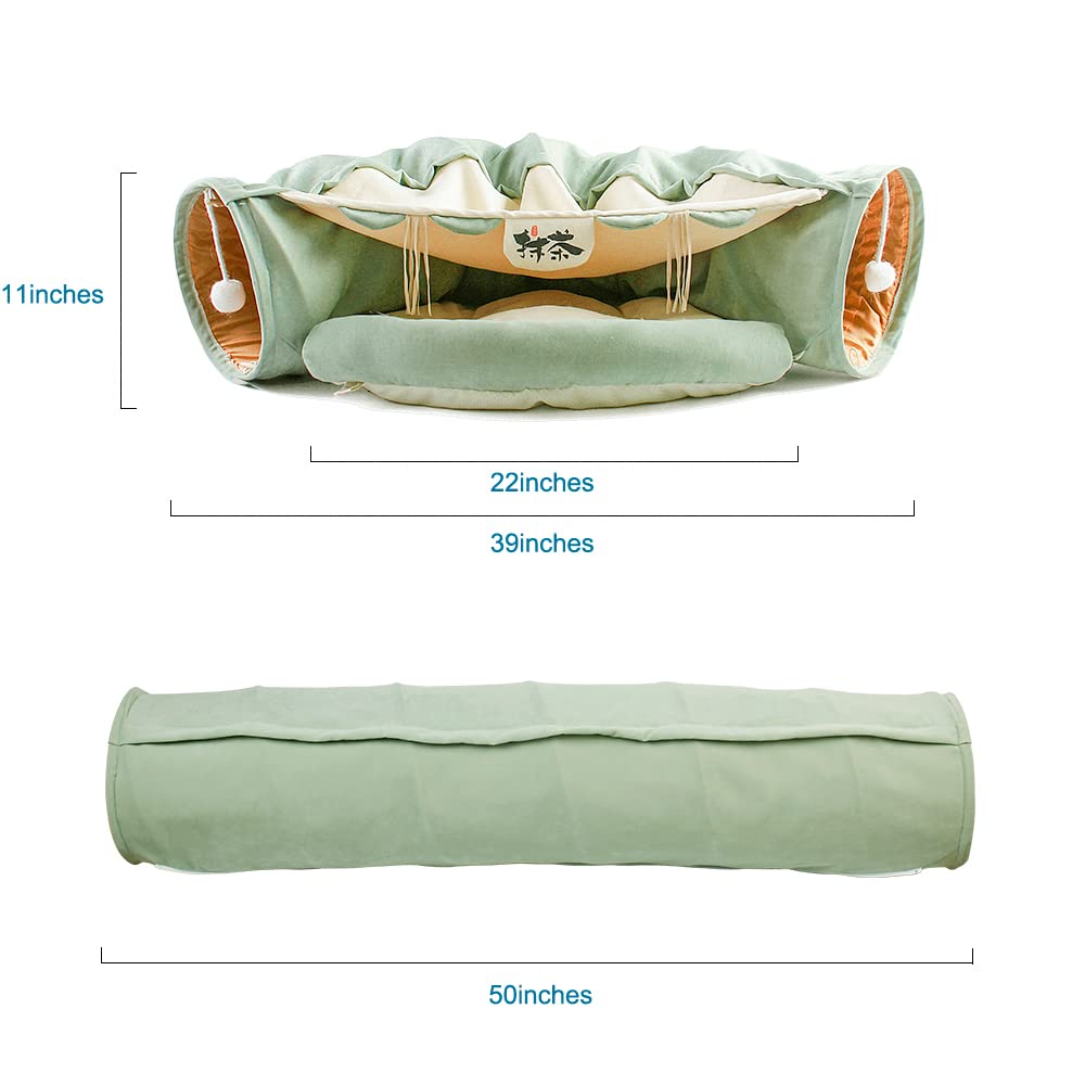Casa para gatos, juguete interactivo para gatos, juguete de juego interactivo, plegable, hurones, conejo, cama, túneles, tubo, juguetes de interior, producto de ejercicio para gatitos (caqui)