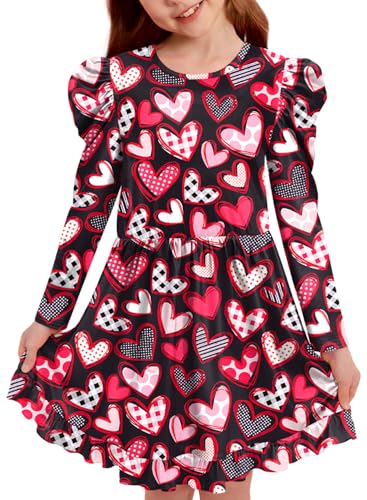 Robe fille imprimé cœur pour anniversaires et fêtes d'été BesserBay