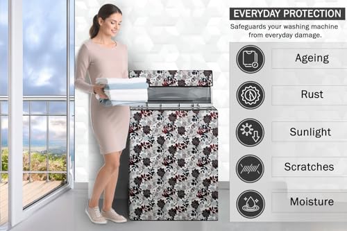 Image of Stylista Top Load Fully Automatic Washing Machine Cover Compatible for IFB 8 kg, 8.5 kg, 9 kg & 9.5 kg, Traditional Pattern Cream