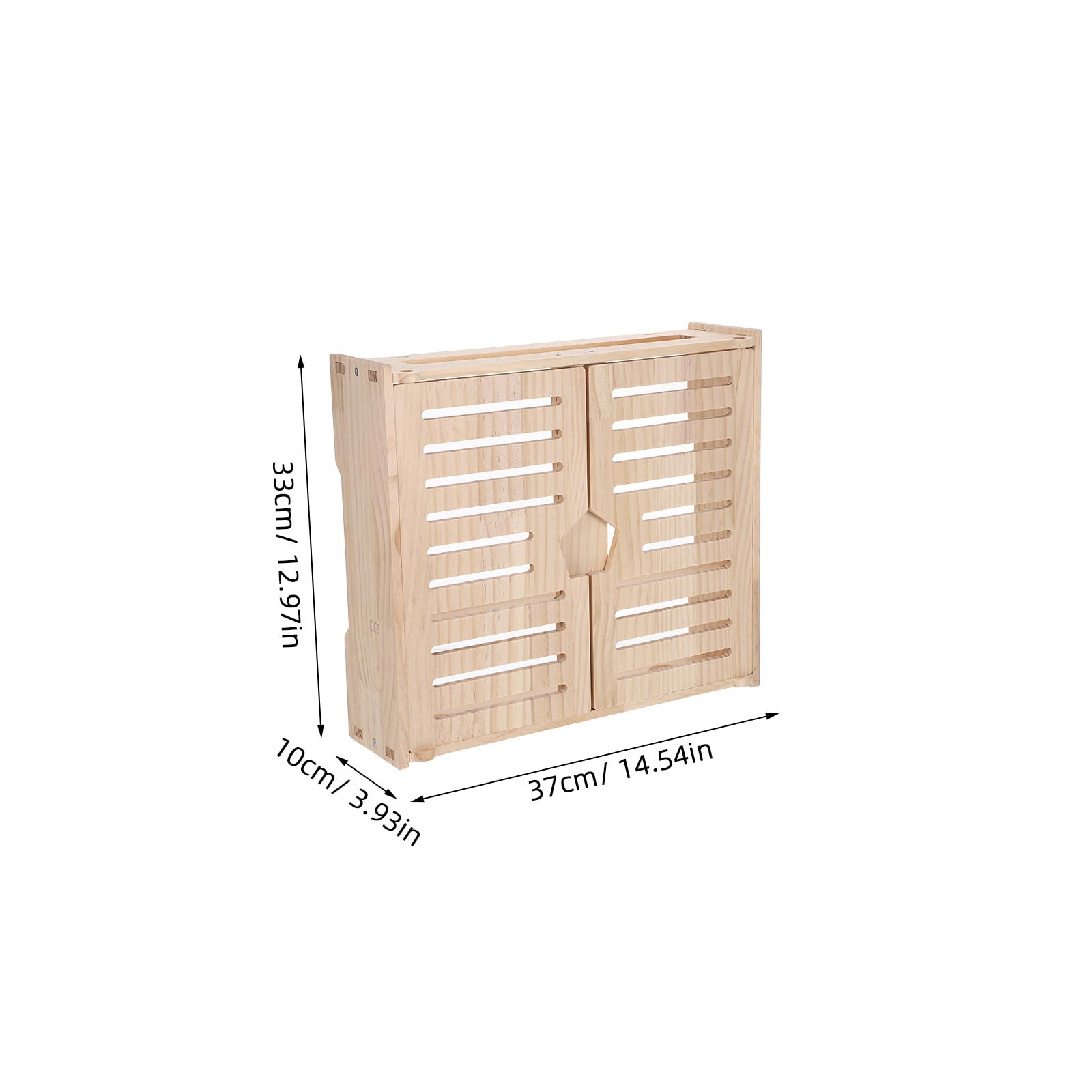 Armoire de Rangement en Bois pour Routeur, Étagère Murale à 2 Niveaux avec Rangement pour Routeur Et Multiprise Wi-FI, Dissimule Le Modem Et Les Prises pour Le Salon