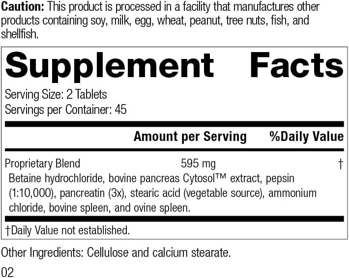 Standard Process Zypan Digestión de alimentos integrales y salud