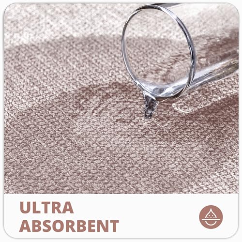 Toilet Rugs U Shaped Bathroom Rug,Machine Washable Non Slip Quick Dry Super Absorbent Ultra Thin Toilet Mats for Bathroom Toilet.Beige,1'8"x2'(20x24inch)