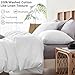 ATsense Duvet Cover Queen Size, 100% Washed Cotton Linen Feel Super Soft Comfortable, 3-Piece White Duvet Cover Bedding Set, Long-Lasting and Easy Care, Simple Style Farmhouse Comforter Cover